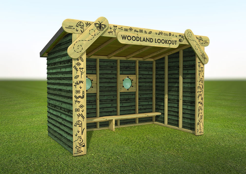 Woodland lookout shelters for schools and parks