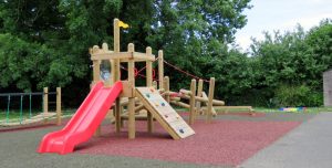 Wooden adventure trails installed in school play area