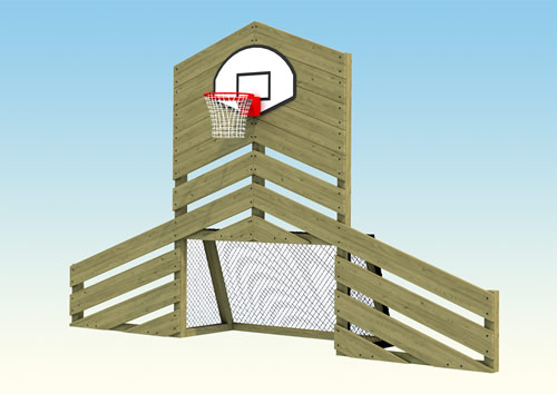 Childrens play goal and ball hoop