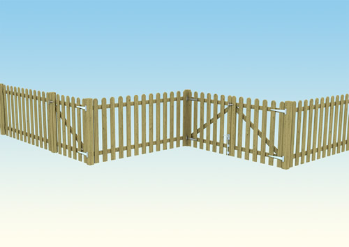 Traditional wooden picket fence for play parks