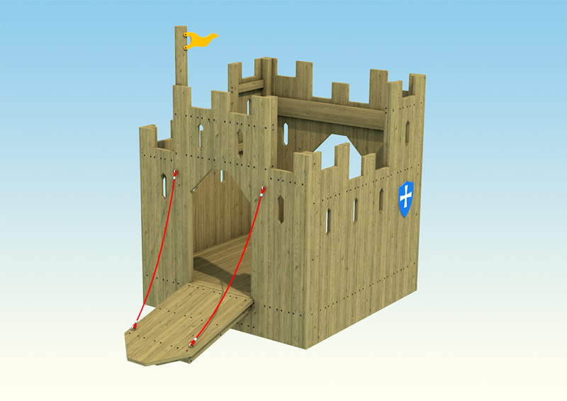 A wooden play castle for children