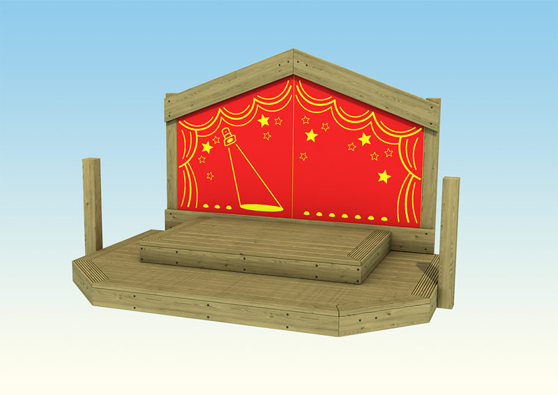 Wooden play perfromance stage for children