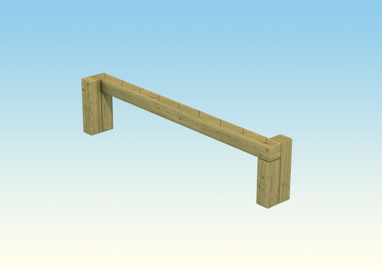 A wooden balancing beam for children