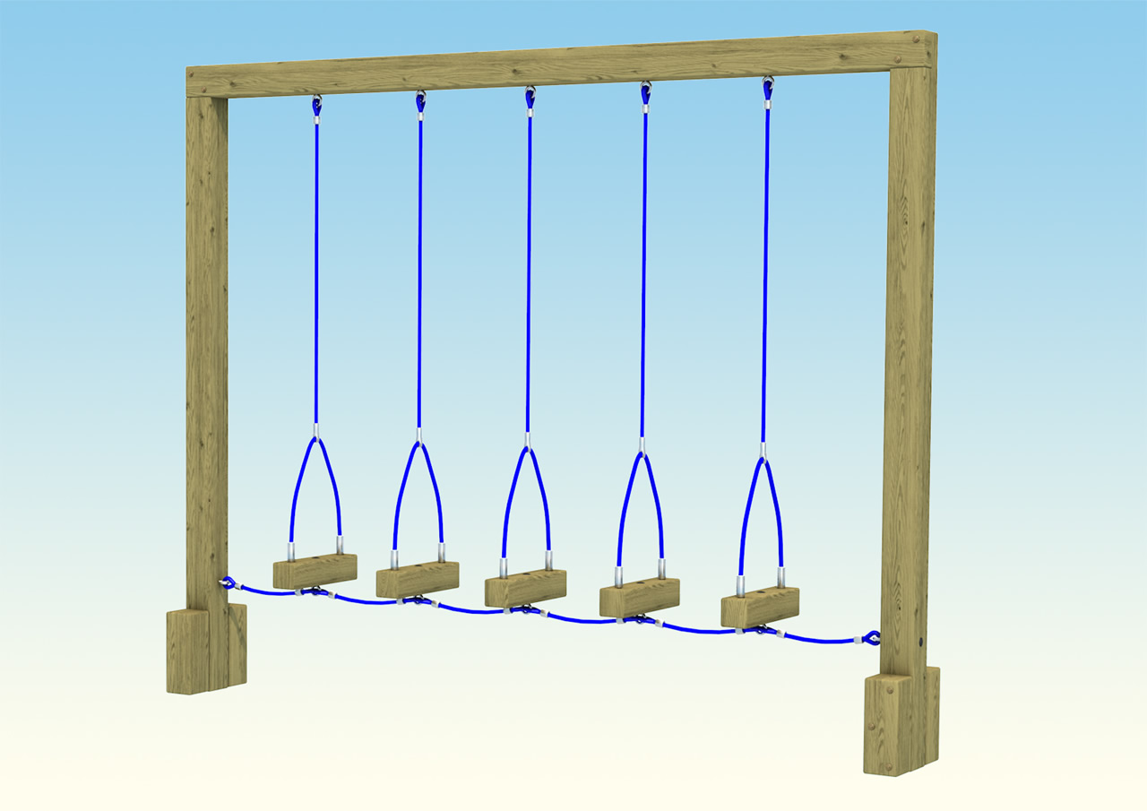 Playground swinging logs equipment