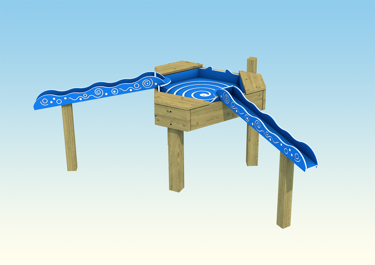 A single childrens play water chutes
