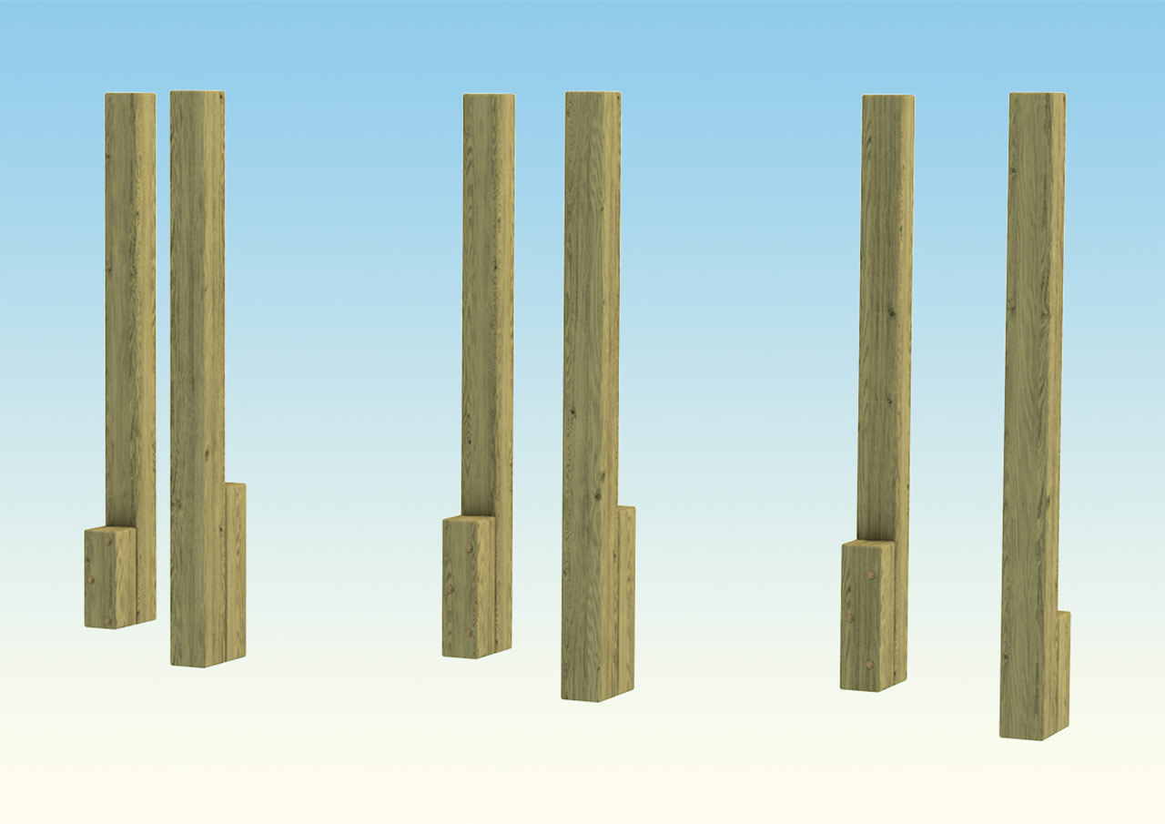 Four play area stepping poles