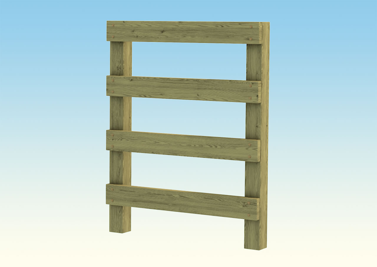 A wooden play climbing ladder