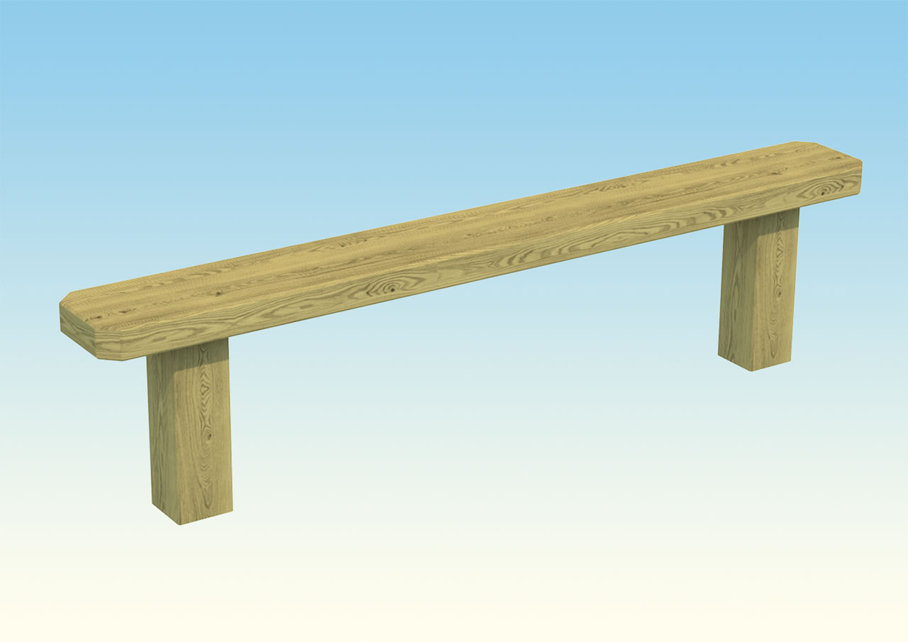 A wooden bench