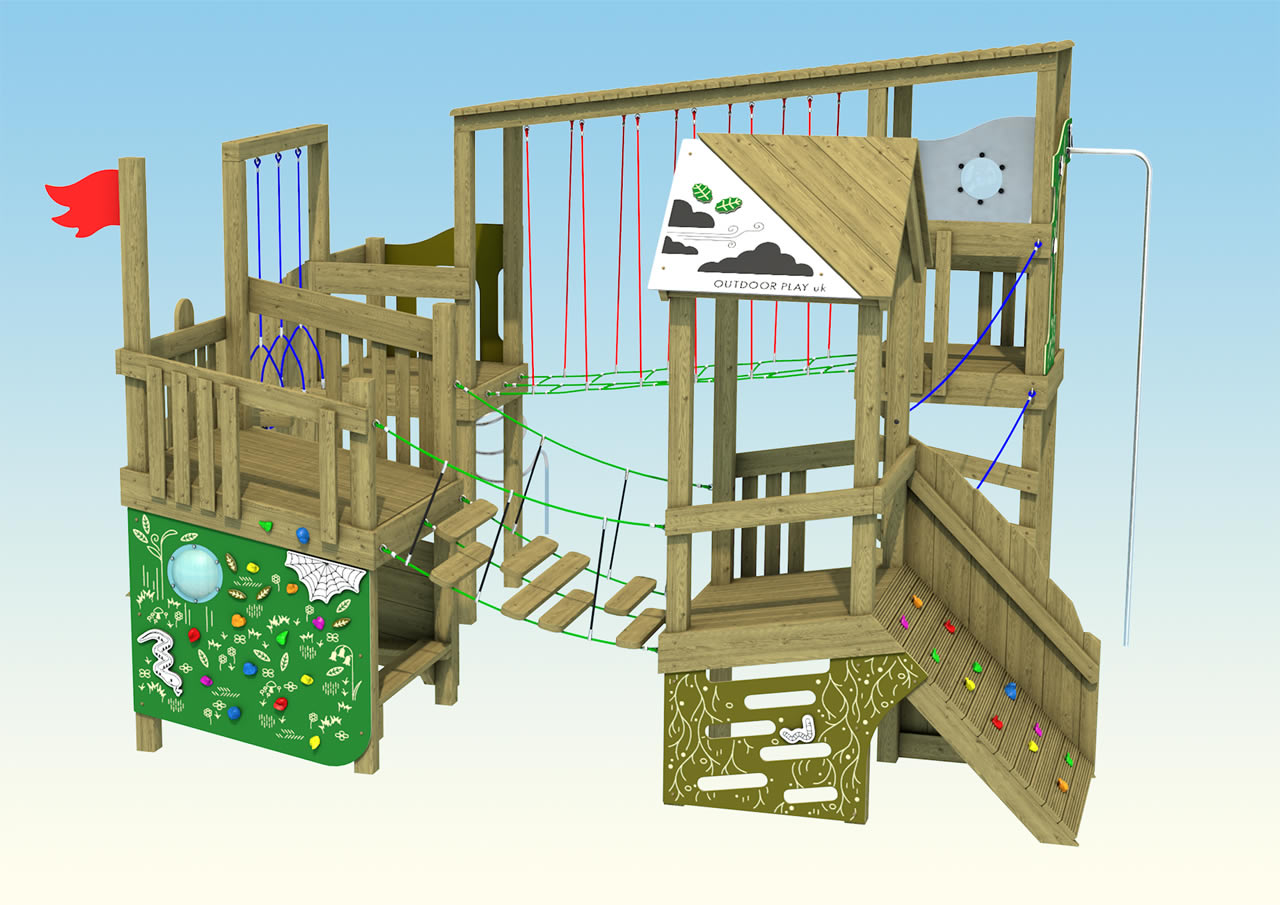 A play space traditional climbing frame