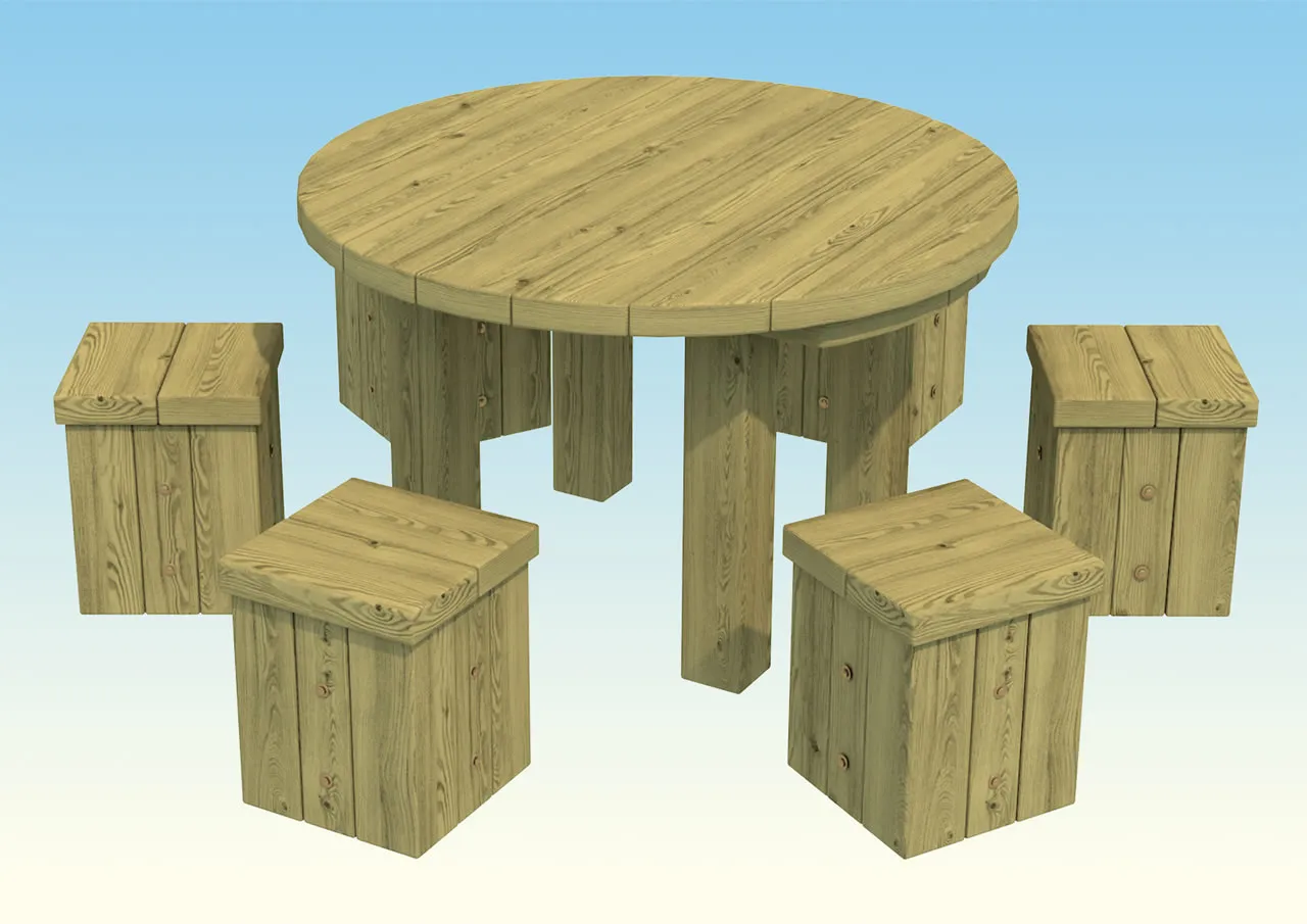 A round table with seating for children